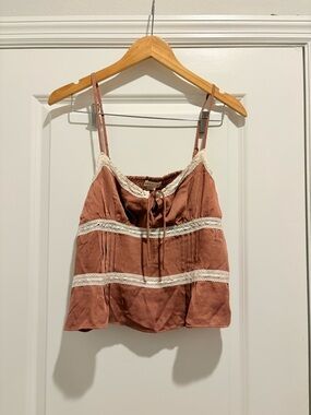 NWT Lace-Trim Rust Spaghetti Strap Cami Top